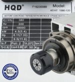اسپیندل برند اچ کیو دی (HQD) ساخت چین هوا خنک 4.5 کیلووات 18۰۰۰RPM مدل GDF60-18Z/4.5   با قابلیت تعویض اتوماتیک ابزار - Image 2